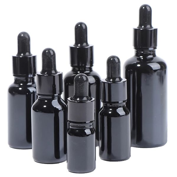 Tropfflasche aus Glas, 50 ml, schwarze Tinkturflaschen mit Brille, Augentropfer für ätherische Öle, Reisen, Aromatherapie, Labor