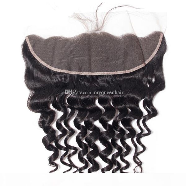 

my queen brazlian human hair swiss hd 13*4 lace closure frontal loose wave with baby hair looks very natrual, Black;brown
