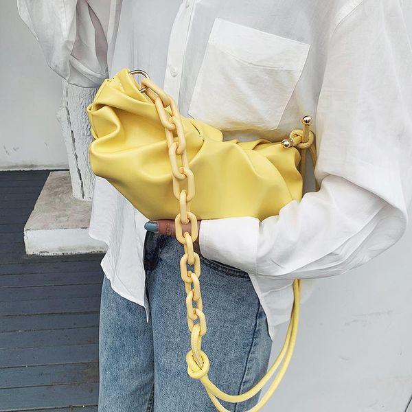 

swdf кожа pu твердые сумки цветого облака для женщин 2020 толстых цепей плеча сумки лето нового роскошного cross body bag