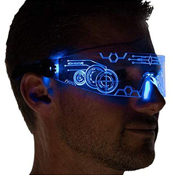 

up luminous futuristic electronic visor led light for halloween festival performance holloween mask 2021new