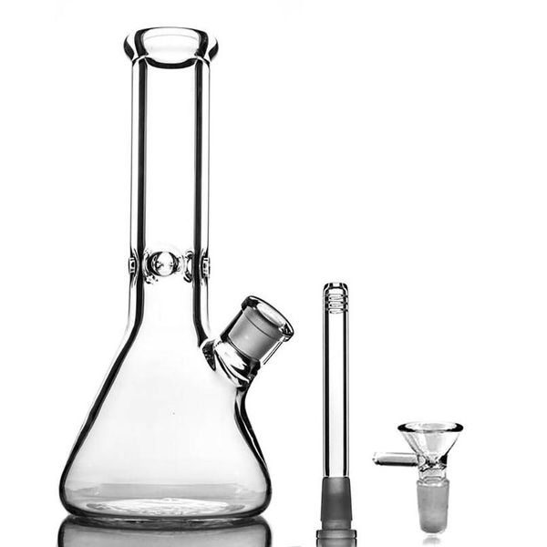 

In stock wholesale 11" base clear beaker bongs thickness hookah smoking chicha glass water pipe bong with ice 14mm bowl joint FY2312