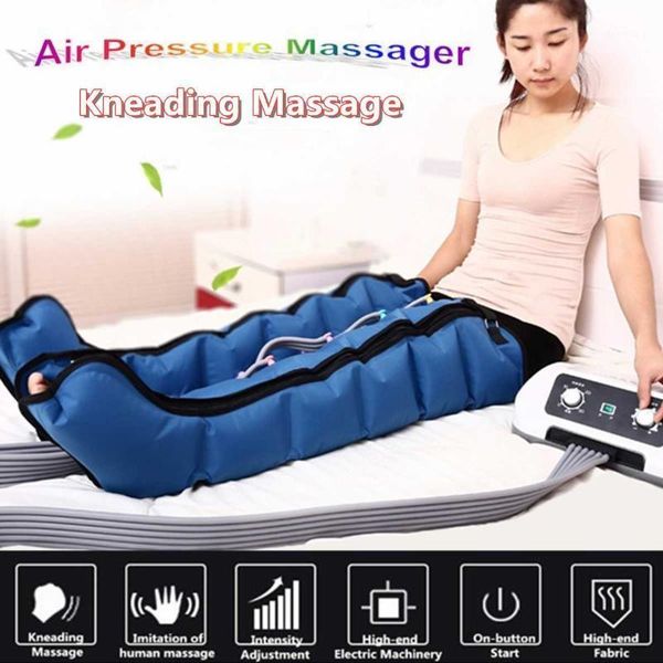 

new 6 air chambers leg compression massager vibration infrared therapy arm waist pneumatic air wraps relax pain relief massagers1