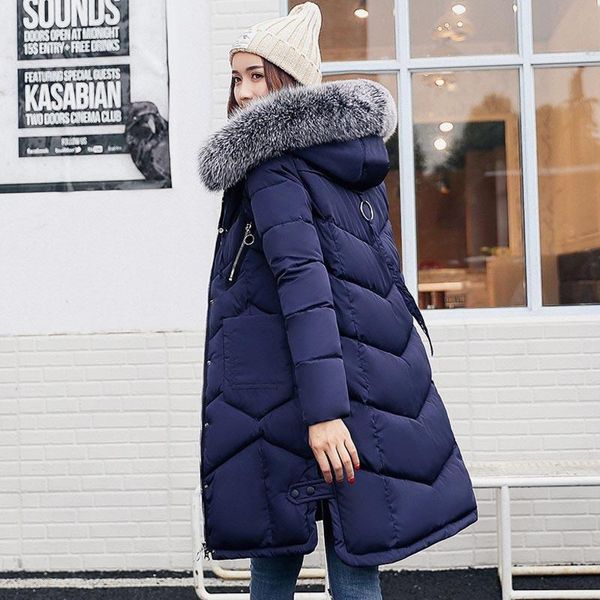 

women's down & parkas winter women jacktet female coat thick warm long section outerwear fashion hooded jacket, Black