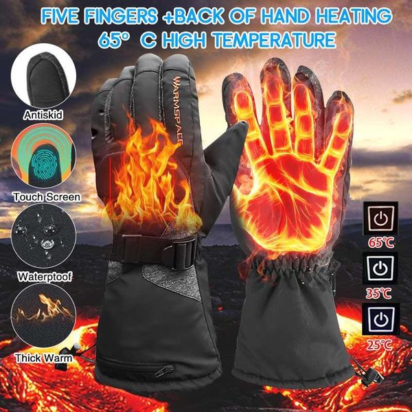 

ski gloves warmspace men women rechargeable electric warm heated battery powered winter sport heat for climbing