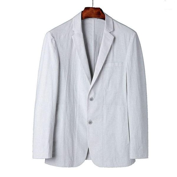

men blazer spring summer business formal casual cotton suit jacket non-iron office work daily life single breasted two buttons1, White;black