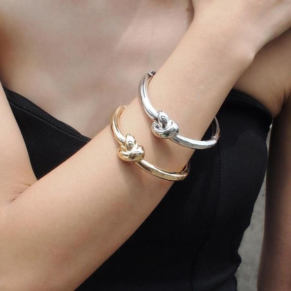 

bangle manilai simple alloy bangles bracelets women geometry statement cuff fashion jewelry gold silver color, Black
