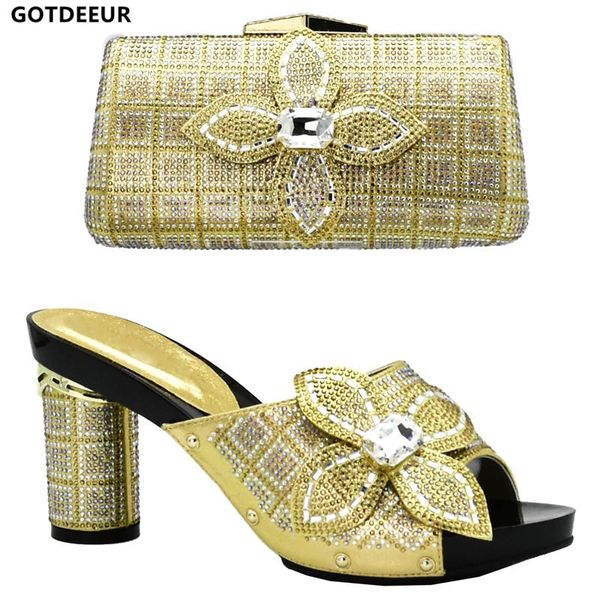 

new arrival african matching shoes and bags italian in women italian shoes and bags to match with bag set with rhinestone, Black