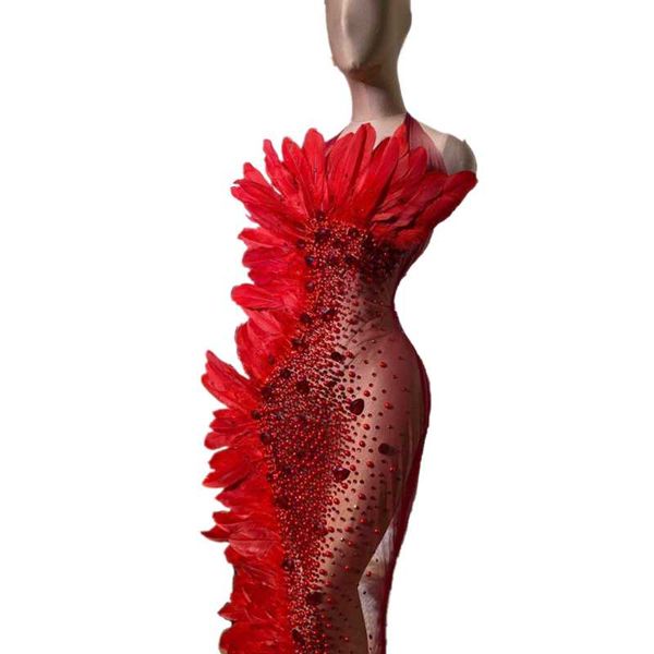 

women's elegant strapless feather fashion bodycon bandage halter dress brand designer summer nightclub party dresses for women, Black;red