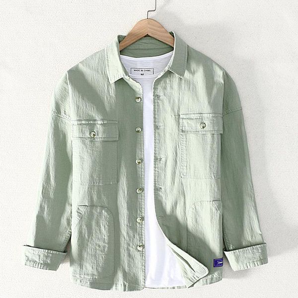 

outdoor shirts autumn cotton work shirt men's long sleeve outdoors travel hiking climbing camping fashion youth coat clothing, Gray;blue