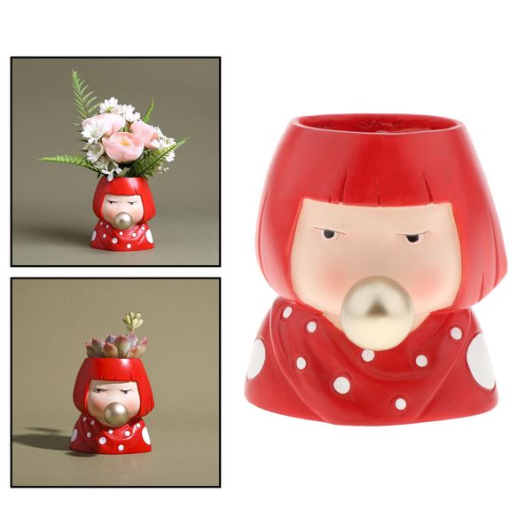 

resin head design succulents plant pot cartoon cactus planter indoor outdoor, many styles to choice
