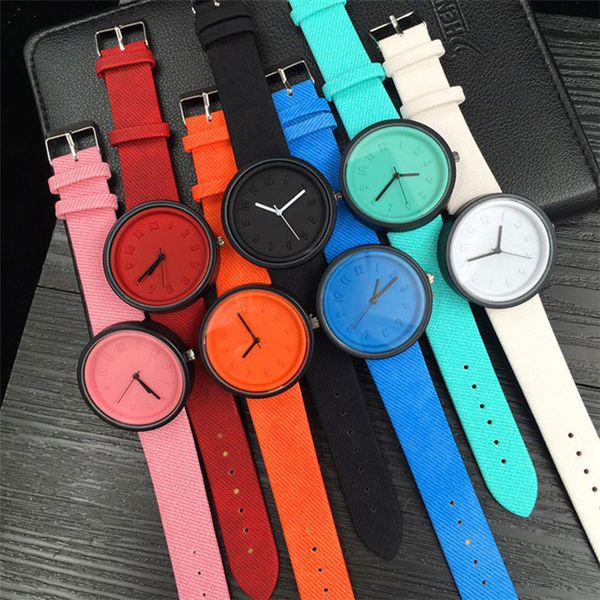

three-dimensional digital watch girl wrist watch ladies creative canvas leather wristwatchs fashion simple casual ultra-thin wrist watchs 2, Slivery;brown