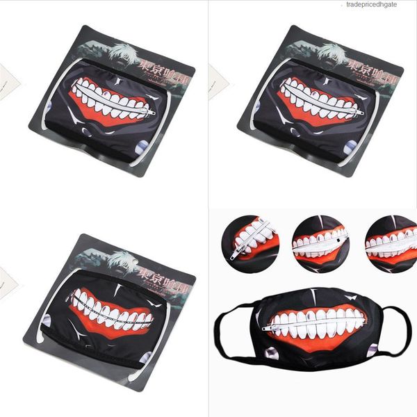 

cotton factory mask 1pcs anime zipper cartoon dustproof kpop fashion tokyo ghoul women men muffle face mouth m