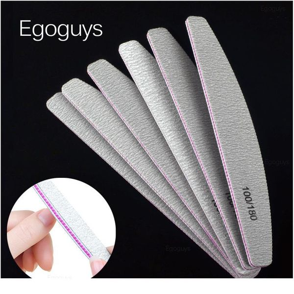 

100/180 half-moon shaped buffer polishing sandpaper stick grind block nail art nail file lapping burnish manicure sand qylgvo