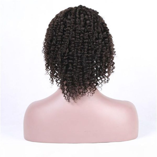

brazilian indian malaysian 130% density swiss lace baby hair full lace kinky curly wig human hair vrigin natural color wi, Black;brown