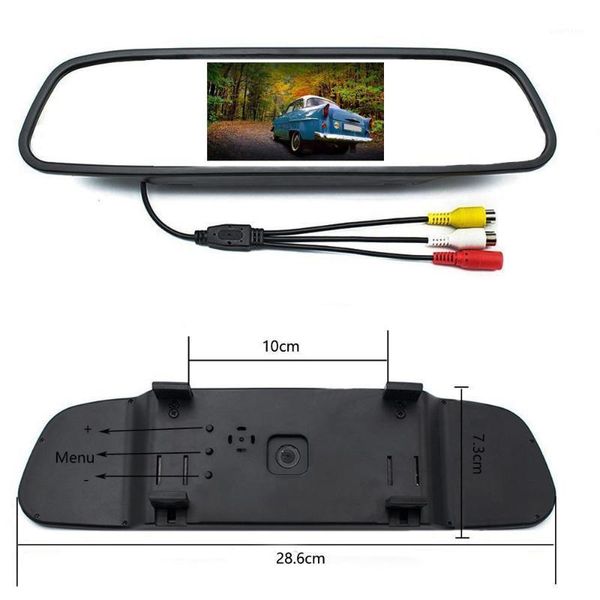 

oterleek 4.3 inch 2 video input with eu license plate foldable car monitor tft-lcd hd cameras reverse camera parking system1