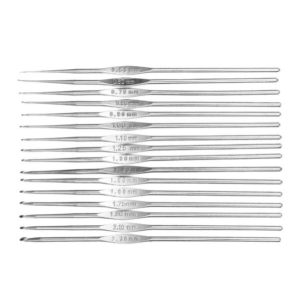 

1pc metal crochet hook knitting needles set crochetings and knittings craft needlework sewing tool 0.5mm-2.7mm, Black