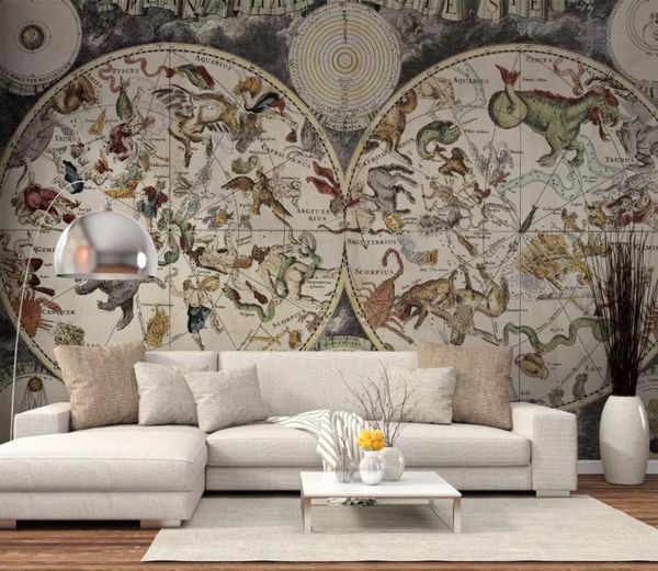 

p wallpaper 3d european retro nostalgic animal map mural living room bedroom backdrop wall 3d mural wall papers