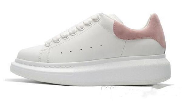 

2021 new mens womens shoes fashion luxu white leather platform shoes flat casual shoes lady black red pink