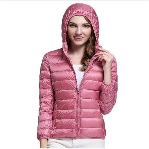 

2018 new casual 90% ultra light white duck down jacket women autumn winter warm coat lady plus size jackets female hooded parka1, Black
