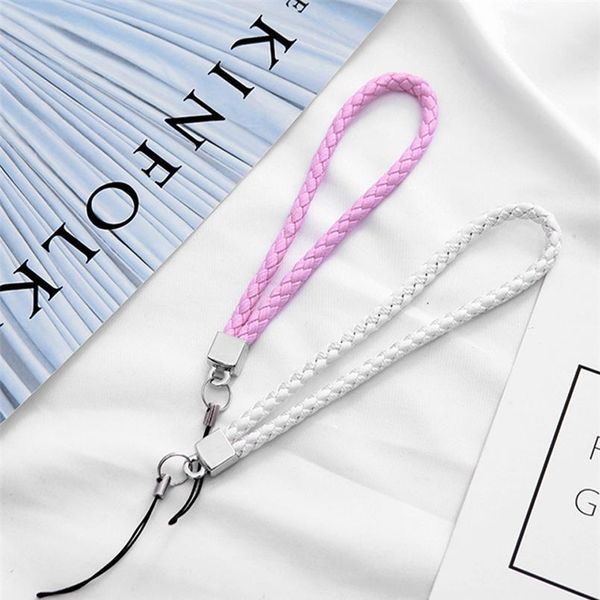 

short straps phone lanyards for key id card mobile phone braid lanyards hand rope fashion 8 colors non-slip phone key qylncz