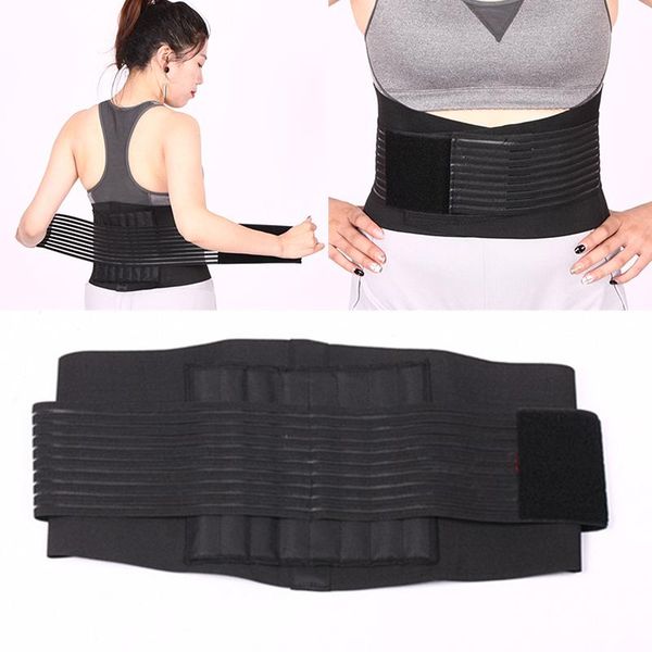 

waist support super breathable pressure fitness sports spring belt relief pain with waistband, Black;gray