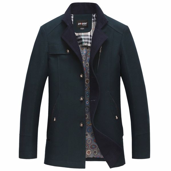 

windbreaker mid long thin 2020 spring and autumn new business casual dad middle aged men's coat, Tan;black