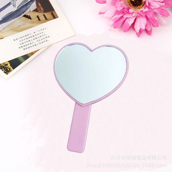 

lady compact mirror handle heart hand mirrors girls woman muti colors makeup lookingglass single side cosmetic home decor 2 4mx c2
