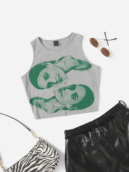 

figure pattern crop tank p3nn#, White