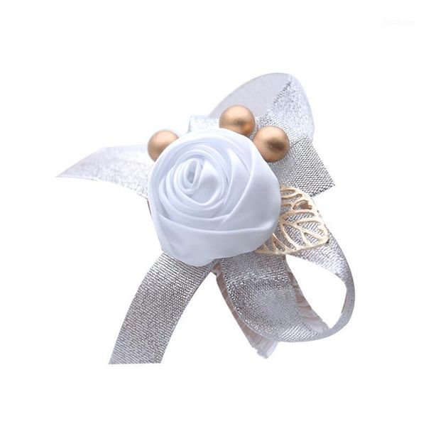 

decorative flowers & wreaths bride wrist artificial silk rose bridemaid corsages hand party wedding decoration1