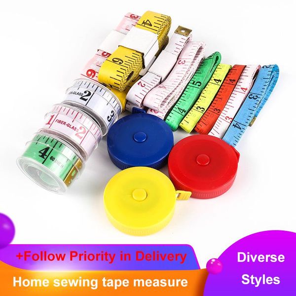 

sewing notions & tools body measuring ruler tailor tape measure soft flat meter random color, Black