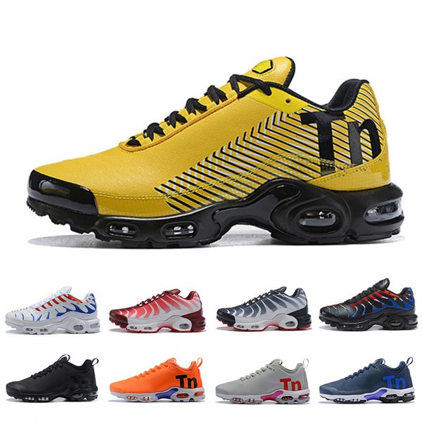 

2019 tn mens womens running shoes triple black yellow outdoor colorful sports mens trainers zapatos sneakers breathable 36-46 unisex, White;red