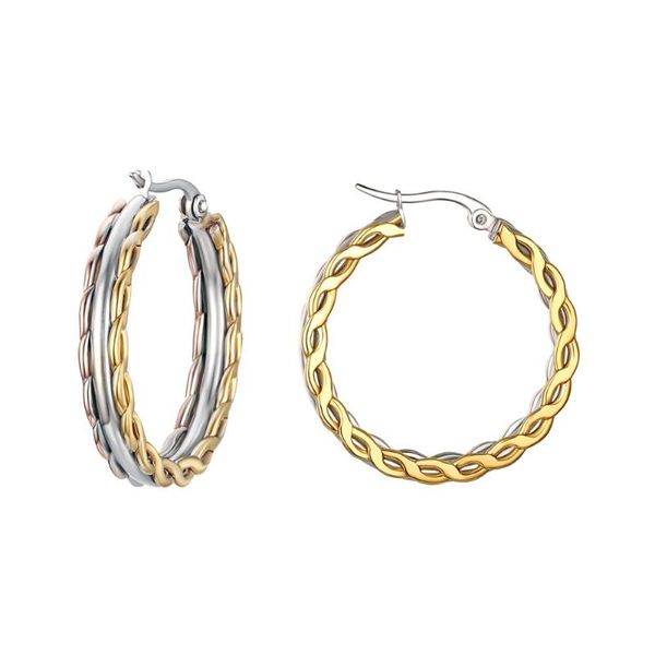 

boniskiss women's big hoop earrings fashion jewelry for lady stainless steel bijoux unique design brinco argola female earring, Golden;silver