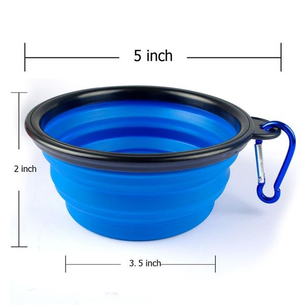 

50pcs 100pcs wholesale collapsible sile pet bowl feeding water dish portable travel bowls for puppy bbyjvy