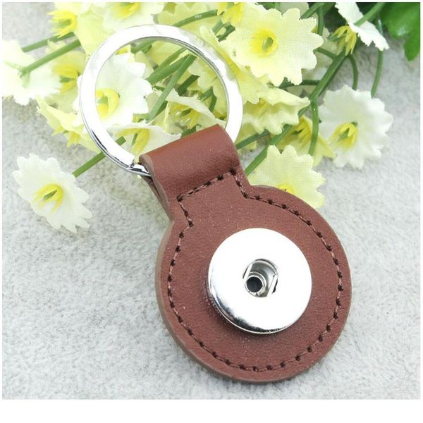 

round pu leather key chains 18mm snap button keychain jewelry for men women cute key ri sqcwbx