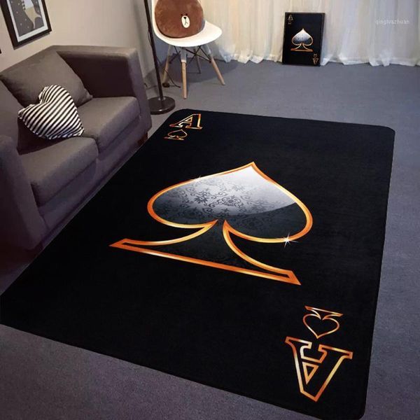 

black poker design living room bedroom carpet red peach a spades a fashion ideas rug non-slip home decorator floor rug1