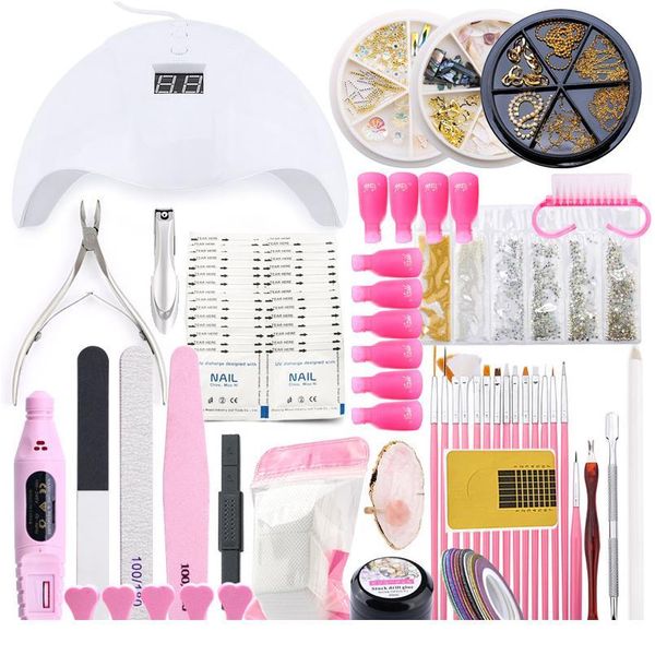 

399pcs nail tools set uv led lamp dryer polisher manicure electric file brush nail art painting decorative drill poly qyljnl