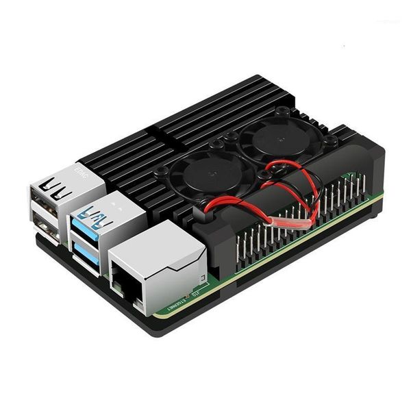 

aluminum case, dual fan with heat sink, heatsink case accessories for raspberry pi 4b1