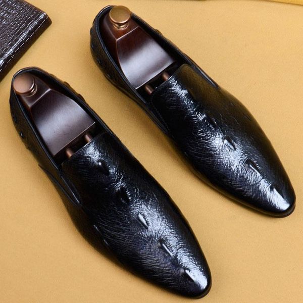 

crocodile pattern shoes mens loafer genuine leather black brown slip on men dress shoes designer wedding formal