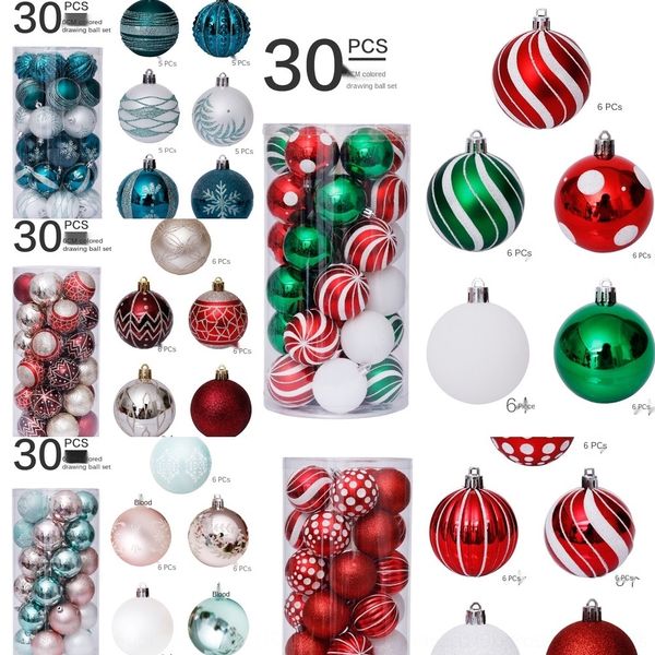 

stdji decorations piyew 30pcs special-shaped painted set christmas tree christmas ball pendant ball pendant 6cm