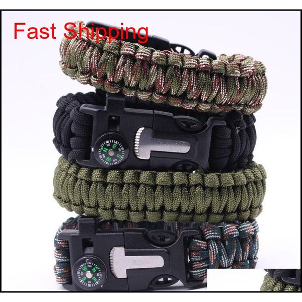 

outdoor emergency compass bracelet paracord bracelet emergency bracelet with whistle knife and scra qylyaf bdetoys