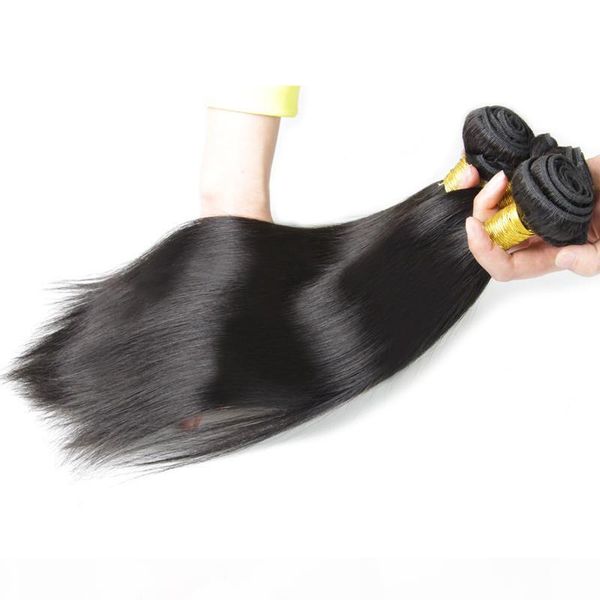 

8 класс бразильского straight virgin hair 3шта необработанного virgin бразильских волосы плетение пучки 100% бразильские виргинские волосы s, Black