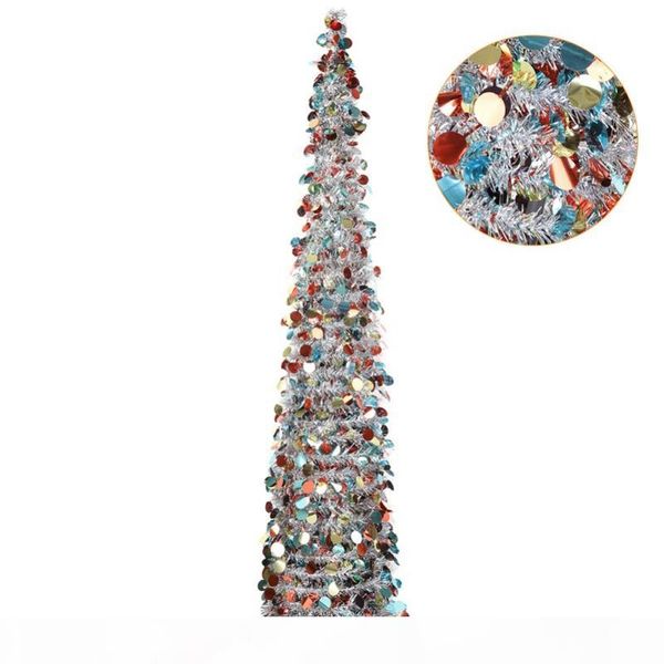 

diy christmas collapsible artificial xmas tree 5ft popup sequin tinsel with stand craft decorations new year