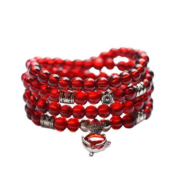 

fashion multi red beaded chain bracelets and charms wholale, Golden;silver