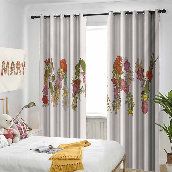 

thermal insulated room darkening window shade blossoming flowers with daisies roses and poppies traditional well known girl name curtain