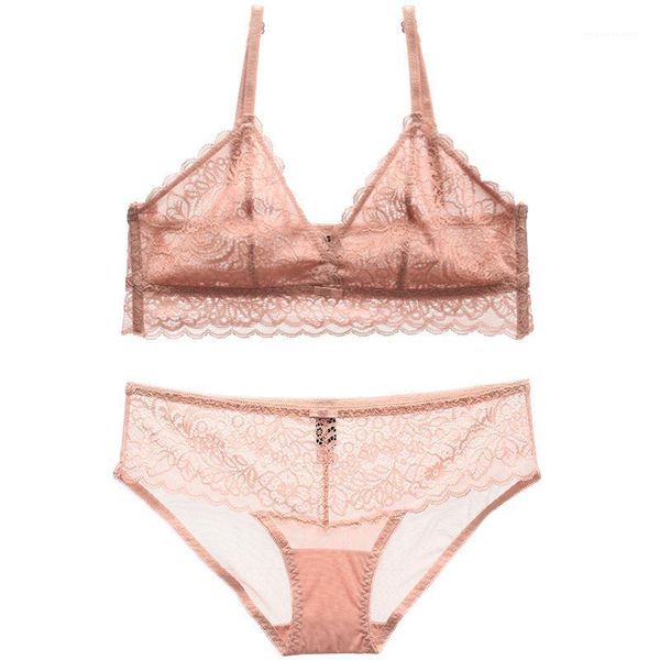 

bras sets summer ultrathin cup ladies lingerie french full lace transparent women underwear set girls sleep clothes1, Red;black