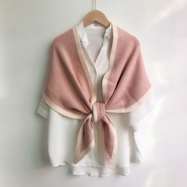 

new pure color wool shawl with thick scarf for women's warm neck in autumn and winter, Blue;gray