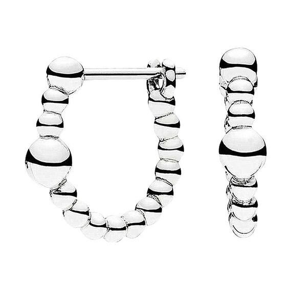 

hoop & huggie original string of beads europe stud earrings for women bead charm gift diy jewelry, Golden;silver