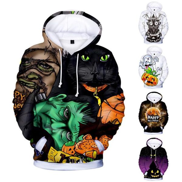 

xxs-4xl plus size winter mens warm coat women sweatshirt casual scary halloween 3d print long sleeve hoodie outwear blouse#d, Black