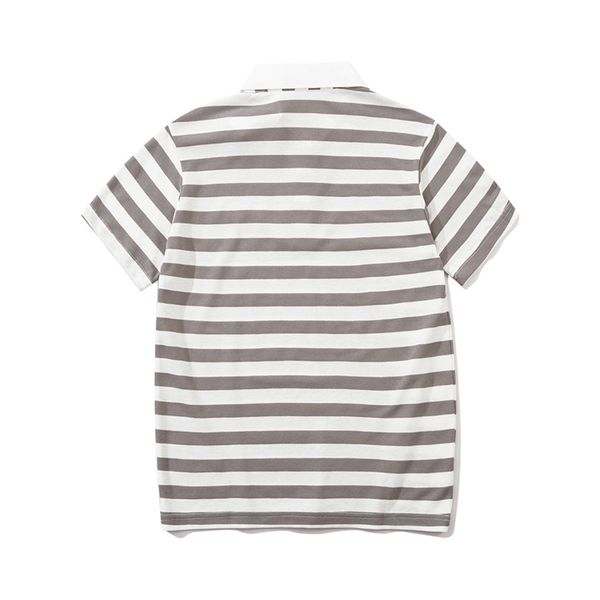 

classic p embroidered polo shirt for men and women couples with striped cotton fabric short sleeve t, White;black