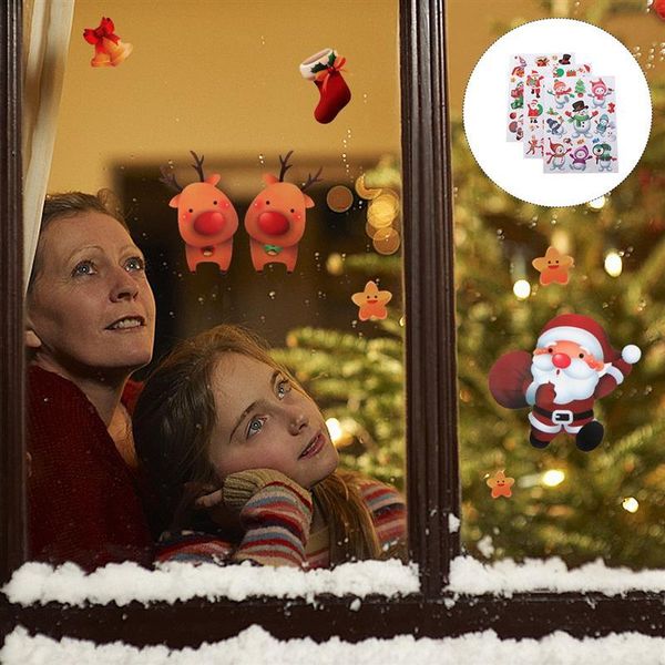 

3шт рождество окно наклейки окно наклейки статическая таблички xmas таблички xmas орнамент витрина таблички для window sqcbhd bbgargden